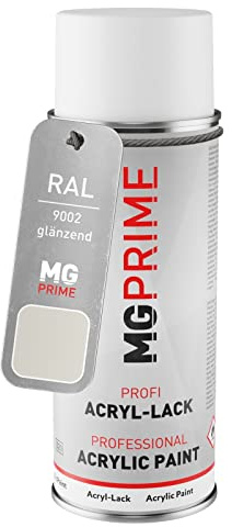 MG PRIME RAL 9002 Grauweiss/Grey white glänzend Acryl-Lack Spraydose | Sprühdose 400 ml, schnelltrocknend