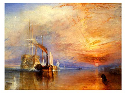 Spiffing Prints Joseph Mallord William Turner - The Fighting Temeraire Orange - Large - Semi Gloss - Unframed