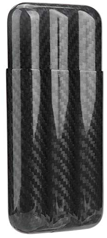 Keenso Zigarre Inhaber Fall Carbon Fiber Cigar Case Humidors 3 Tubes Zigarre Inhaber Aufbewahrungsbox Reisetasche Auto-Tuning
