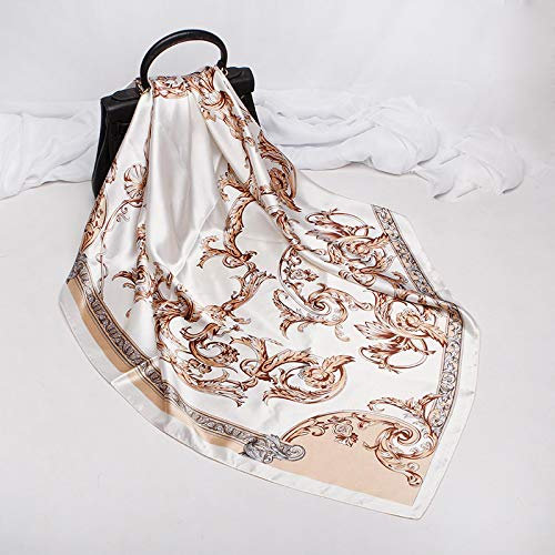 Schal Damen Mode Leopardenmuster Schals Für Frauen Seide Satin Hijab Schal Weiblich 90 * 90Cm Luxus Quadratischen Schal Stirnband Schals Für Damen 90X90Cm 32