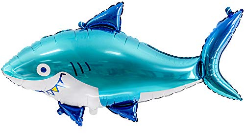 Folienballon Haifisch 92x48cm Partydekorationen Blau
