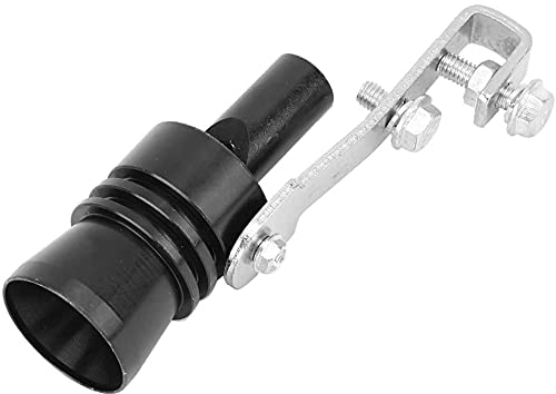 PREMIUM Auspuff Sound Booster Pfeife für Fake V8 Turbolader pfeifen im Auto & Motorrad Endtopf I Universal Turbo whistle Soundgenerator Tuning - Auspuffpfeife für Endrohre (Schwarz, L)