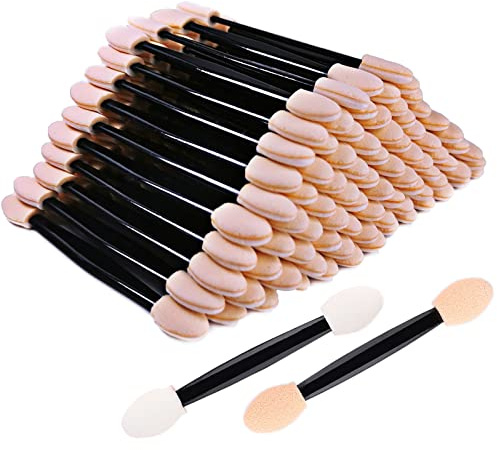 ZYIGYI 200 PCS 3 Inch Disposable Eyeshadow Brushes, Sponge Makeup Applicators Dual Sides