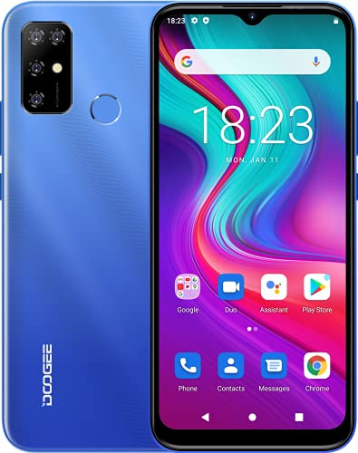 DOOGEE Android 11 4G Smartphone Offerta X96, Octa Core 2GB + 32GB, Batteria 5400 mAh, Fotocamera Tre 8MP, Schermo Waterdrop 6,52’’, Cellulare DUAL SIM + SD (3 Slot), Impronta Digitale GPS Blu