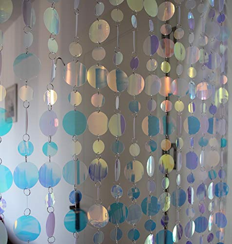 YINWUJIA 1m * 5strips, Silber Blase Perlen Vorhang Pailletten Vorhänge Innentürvorhänge Bühne Hintergrund Festivals Hochzeitsbedarf Schnurvorhänge für Türen (Color : Transparent, Size : 10strips)
