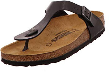 BIRKENSTOCK Unisex Gizeh metallic Black, Birko Flor Flip Flops, 37 EU