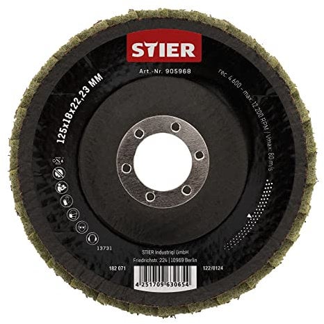 STIER Vlies Fächerschleifscheiben 125 x 18 x 22,23 mm mittel 5 Stk.