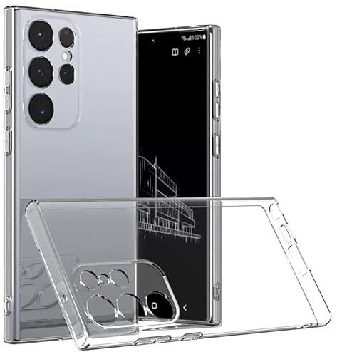 Oprimio Kristallklar Hülle für Samsung S23 Ultra [Silikon Hülle] [%100 Durchsichtig] [Deutsche Material] [Ultra Dünn] Klar Handyhülle für Samsung Galaxy S23 Ultra