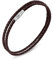Yolev Double Wrap Braided Leather Bracelet for Men Women, Brown