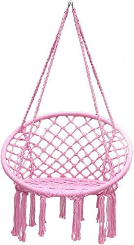 Hängesessel Schaukelsitz Doppelhängematte Hängesessel mit Quaste Spitze Hängesessel Lazy Cradle Chair Wohnzimmer Balkon Bequemer Hängemattenschaukel (B)