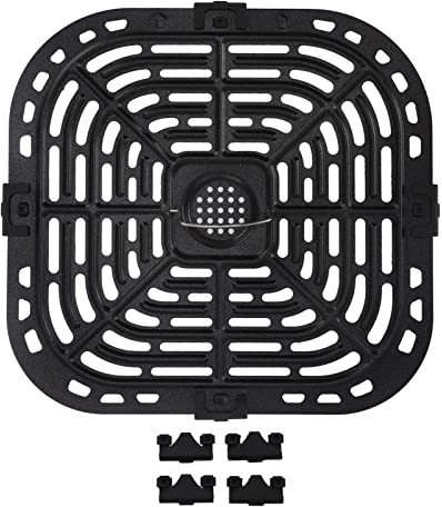 Quadratische Air Fryer Ersatz Grillpfanne, Upgrade 23.5 X 24.5 Cm Air Fryer Grillplatte Crisper Plate Tablett Rack Teile Air Fryer Grillpfanne für Instant Plus Gourmia Air Fryer