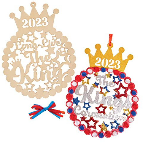 Baker Ross CN134 Filigrane Krönungskränze aus Holz, für Kinder, zum Basteln Ihrer Krönung, 4 Stück