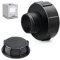 profiwoab IBC Tank Adapter mit Tankabdeckung S100x8 Zu Reduzierung S60x6 Grobgewinde IBC Container Adapter für Wassertank IBC, Gartenschlauch, Wasserhahn, Fassventil, Regenwassertank Tonnenventil