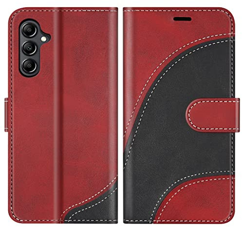 BoxTii Coque pour Samsung Galaxy A34 5G, Portefeuille Etui en Cuir PU, Magnétique Protection Housse Coque pour Galaxy A34 5G, Rouge