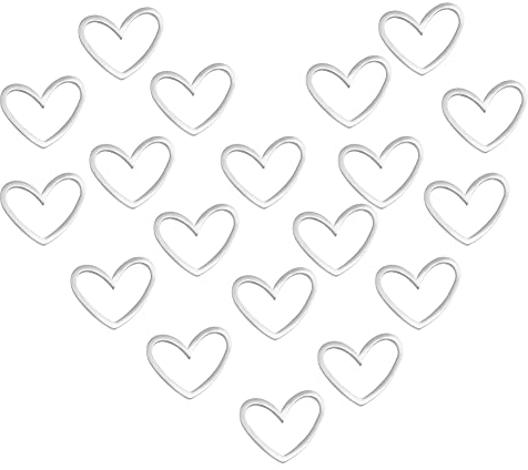 UNICRAFTALE 30 Stk 10.5mm Lang 201 Edelstahl Verbindungsringe Asymmetrisch Herz Liebe Verbindung Anhänger Metall Valentinstag Schmuckverbinder Heart Charms Anhänger Für Frauen Schmuckherstellung