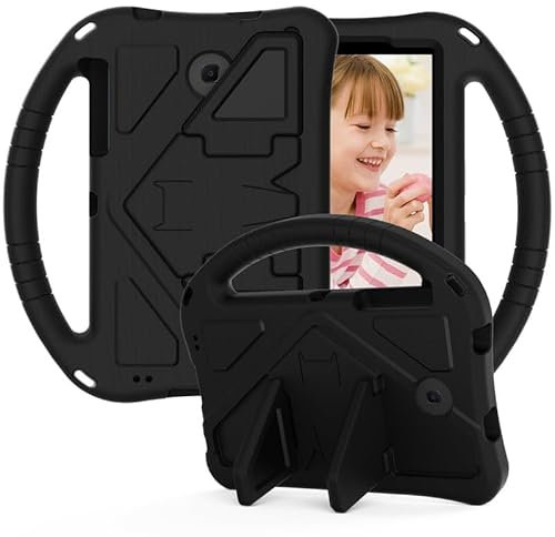 Kids Case For Samsung Galaxy Tab A 7.0-Inch T280, Tablet Cover Compatible with Tab 4 T230/Tab 3 T210/P3200, Handle Stand Case, Children Friendly Durable Lightweight Shockproof Protective, Black