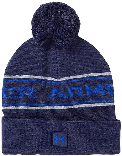 Under Armour Herren UA Men's Halftime Pom Beanie-Mütze, Midnight Navy/Steel/Royal, Einheitsgre