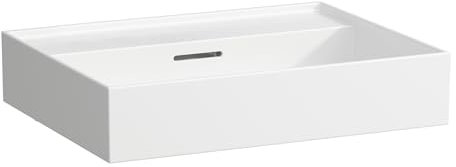 LAUFEN Kartell Waschtisch unterbaufähig, ohne Hahnloch, mit Überlauf, 600x460mm, H810333A001091, Farbe: Weiß mit LCC Active
