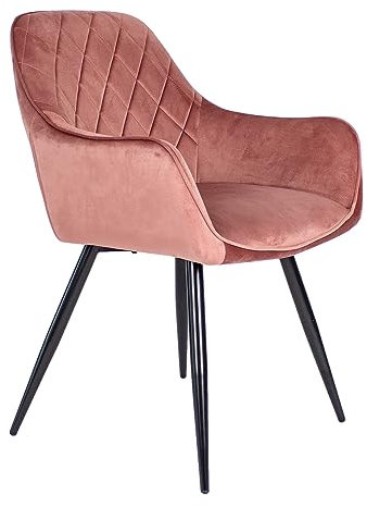 Kick Collection Chaise de Salle à Manger Monza - Rose - Moderne et de Haute qualité - Tissu Velours et métal - Disponible dans de Nombreuses Couleurs