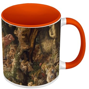 Tasse Farbe Premium Orange – Paton La Querelle d'Oberon Malerei Mythologie Shakespeare – Tasse mit Henkel und farbigem Innenraum