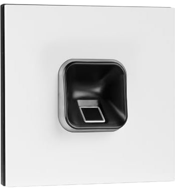 EKEY 204716 sLine Fingerprintset (Fingerprint Schwarz, Gira 106 Sprechanlagenmodul Verkehrsweiß, Controller), Biometrische Zutrittslösung für Sprechanlage Gira, 0,4 W, 12-24 V, Schwarzer Fingerprint