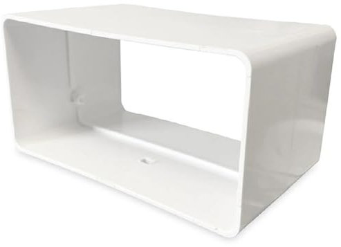 Verbindungsstück 110x55mm Flach Kanal Rechteckiger Rohrverbinder Lüftungssystem Heizung Kühlung Klima Lüftungsanlage Weiß Flachkanalverbinder