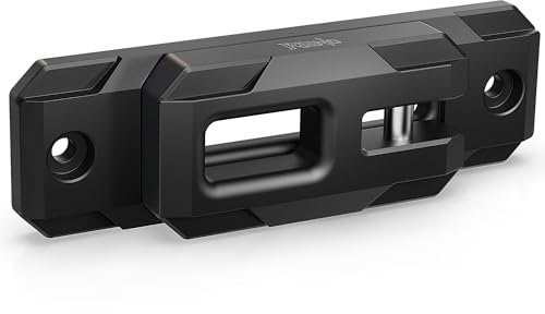 RENO Winch Shackle with Fairlead, Aluminum Hawse Fairlead with Winch Shackle Fit for Synthetic Rope 30,000 lbs Compatible with SUV Truck Off-Road Vehicle Towing Recovery (Black, 1 Pack)