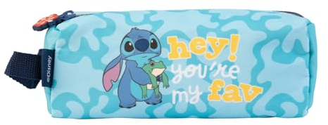 Grupo Erik Stitch Federmäppchen - Mädchen Schulmäppchen mit Griff und Reißverschluss │ Schulmäppchen für Teenager, Schulbedarf und Schreibwaren Ideal Schulanfang, Blau, Schule, blau, Schule