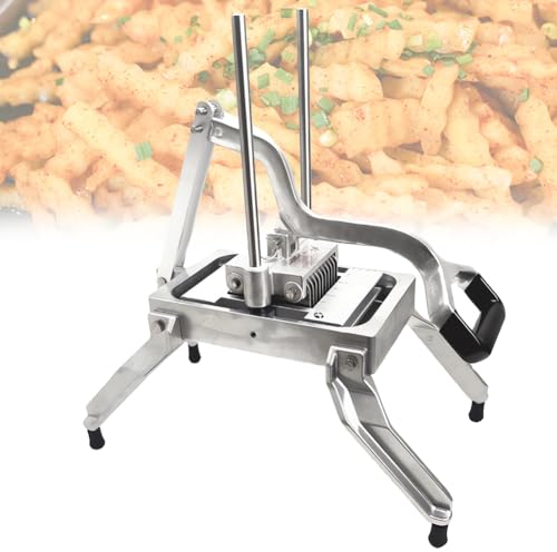 Affettatrice per Patate Commerciale con Dente di Lupo, Coltello per Patate Ondulato in Acciaio Inossidabile, Tritatutto per Verdure, utensile da Taglio Multifunzionale per ristoran