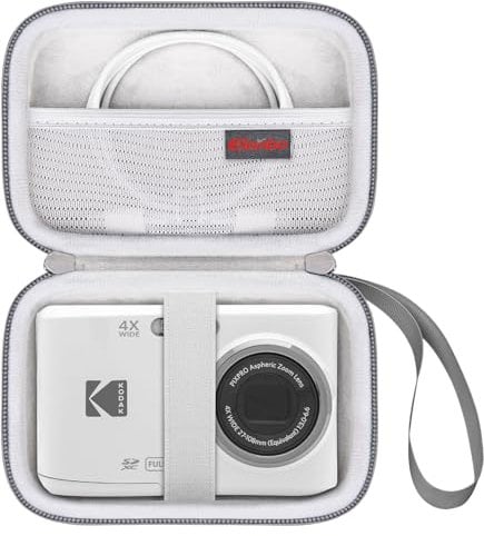 Elonbo Camera Carrying Case for Kodak PIXPRO FZ55 / FZ53 / FZ45 / FZ43 16MP Digital Camera, Vlogging Camera Storage Holder Trave Bag, Mesh Bag Fits Batteries, Cable, Memory Card, Card Reader, Grey