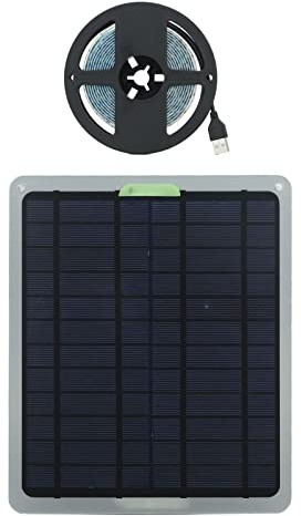 Tira de Luz Solar para Crecimiento de Plantas, 20 W IP65, Accesorios de Cultivo Impermeables, Lámpara LED con Caja de Batería para Invernadero, Jardín Hidropónico, Flores,