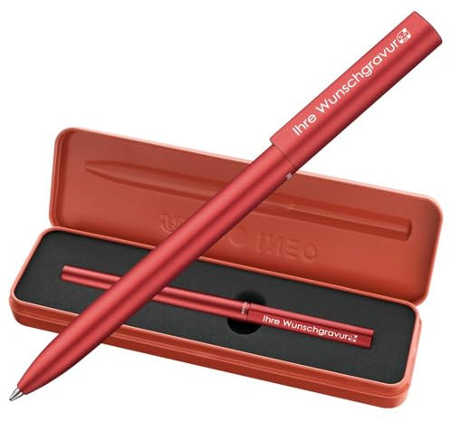 Pelikan Kugelschreiber Ineo® Elements K6 | inkl. mit Wunschgravur | Metalletui | Feuer- Rot | gravierter kugelschreiber | Lasergravur