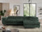 MKS MEBLE Cord Sofa L, Wohnlandschaft L-Form mit Schlaffunktion und Bettkasten, Schlafsofa mit Bettkasten, Ecksofa, Sofa mit Einstellbare Kopfstützen, Pedro L - Grün Cord - Rechts