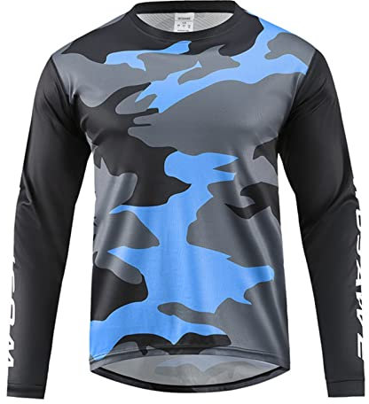 Radtrikot Herren Langarm Tshirt Fahrrad Cross Country Schnell Trocknendes Oberteil Mountainbike Motorrad Sweatshirt Rundhals Softshell Fahrradshirts Tarnung Fahrradtrikot T-Shirt