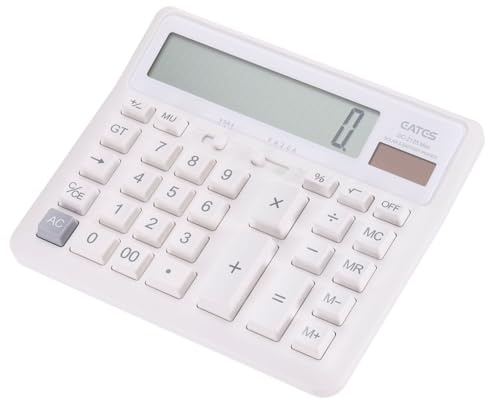 PATIKIL Calculatrice de bureau, batterie solaire, double alimentation, grand écran LED 12 chiffres, fonction standard, grandes touches d'ordinateur, calculatrice électronique pour bureau à domicile,