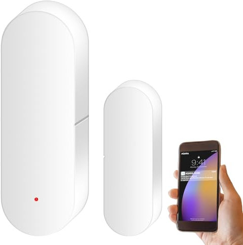 Asfrode WiFi Türsensor, Intelligenter Fensterkontakt Sensor Drahtlose Fenstersensor Detektor Fenstertürsensor mit Alarm Kontaktsensor für Sicherheit Hause kompatibel mit Alexa Google Assistant