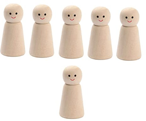 Tofficu 6stücke Graffiti Holzpuppen Unbemalte Holzfiguren Für Bastelmaterialien Kreativer Fähigkeiten Für Kindergarten Und Zuhause