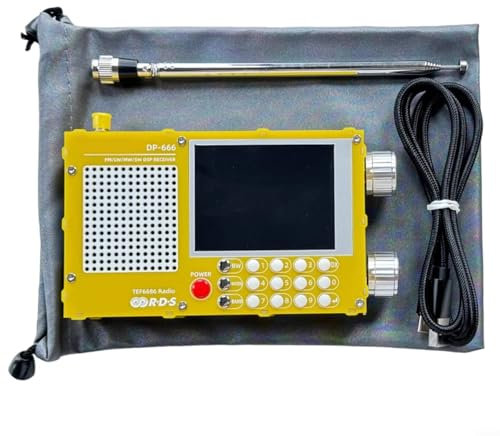 HOHOVYVY internetradio,DP-666, TEF6686, Radio mit vollem Frequenzbereich, FM AM FM, Kurzwellenradio RDS(Yellow)