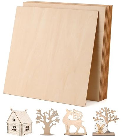 30 Stück Sperrholzplatte 300 x 300 x 3 mm Lindenholz Eindicken Bastelholz Sperrholz Holzplatte für Laserprojekte DIY Handwerk Modell Malerei Gravierte Gemälde
