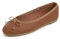 Feversole Women's Fashion Round Toe Ballet Flat Pumps Comfort Bow Tie Dolly Shoes Camel Texture Vegan Leather UK 3.5