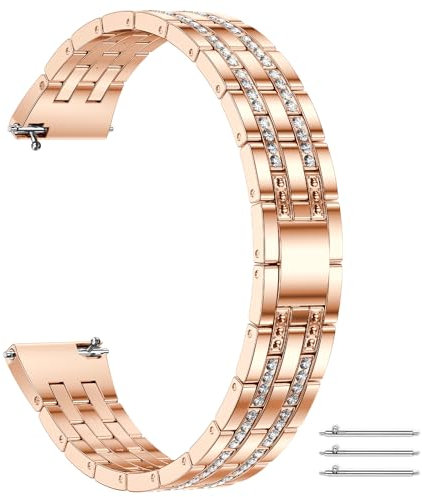 CIVO Bracelet Montre Acier Inoxydable: 16mm Or Rose Bracelets de Remplacement Métal Compatible avec Smartwatch - Rechange à Dégagement Rapide