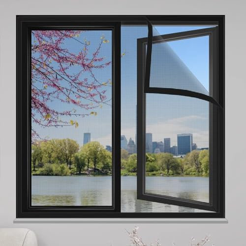 Fenêtre Moustiquaire Terrasse 180x190cm Noir Store Moustiquaire Fenetre De Toit Moustiquaires pour Fenêtre Moustiquaire Fenetre Sans Percage