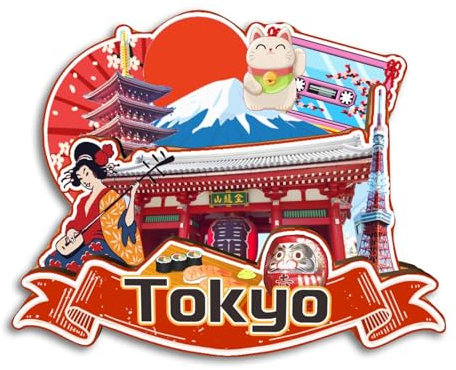 Quwsne Refrigerator Magnet Tokyo Japan Fridge Magnet City Travel Souvenirs Tourist Gifts 3D Classic Landmarks Handmade Crafts Home Decoration -3744