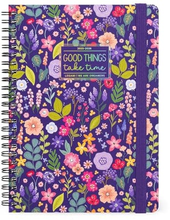 Legami - Agenda Settimanale Spiralata 2025-2026, Flowers, 16 Mesi Large, Diario da Settembre 2025 a Dicembre 2026, Chiusura con Elastico, Carta Certificata FSC, 15 x 21 cm
