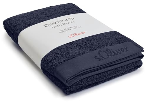 s.Oliver Duschtuch 70x140 cm - 100% Baumwolle, 600 g/m², weich & saugstark, Badetuch dunkelblau
