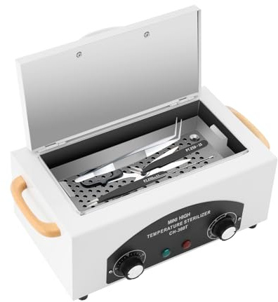 300W Autoklav Sterilisator, 220℃ Hochtemperatur-Sterilisator mit Timer, 2L Sterilisator für Instrumente, für Nagelwerkzeuge, Kosmetikinstrumente & Friseurbedarf