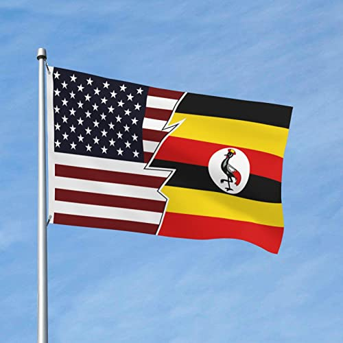 Amerikanische Uganda-Flaggen, 90 x 150 cm, doppelseitiges Outdoor-Banner für Terrasse und Rasen