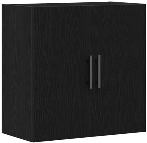 Mhdvray Étagère murale, en chêne noir, 60 x 31,5 x 60 cm, pour salle de bain, salon, avec 2 étagères, design moderne, espace de rangement, meuble mural pour salle de bain, couloir, couloir