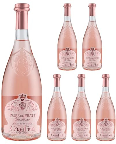 Cà dei Frati Rosa dei Frati Roséwein 2025 (6x0,75L) – Italienischer Premium Rosé aus der Lombardei, fruchtig & frisch, Gardasee Wein Cuvée inkl. Vinizia DropStop Ausgießer