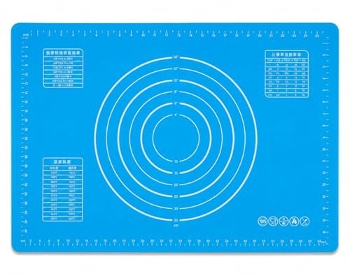 Spianatoia per Impastare in Silicone 70x50cm, 10 mm Extra Spesso Tappetino Silicone Cucina Antiaderente e Antiscivolo con Misure sans BPA, Piano per Impastare Pizza, Pane, Pasta e Dolci